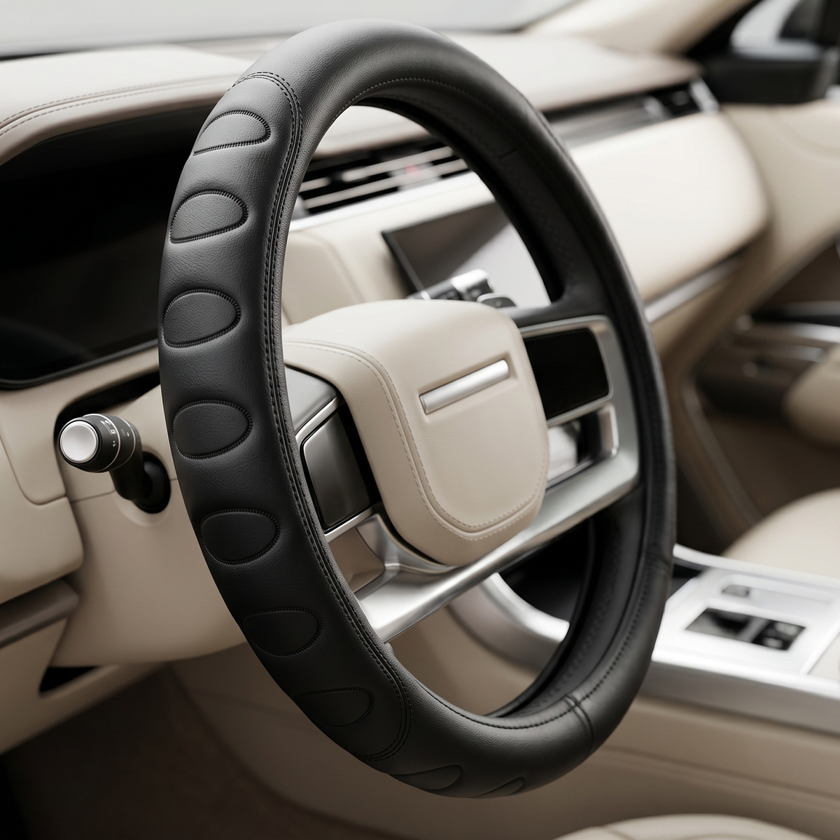 37cm Premium Leather Steering Wheel Cover
