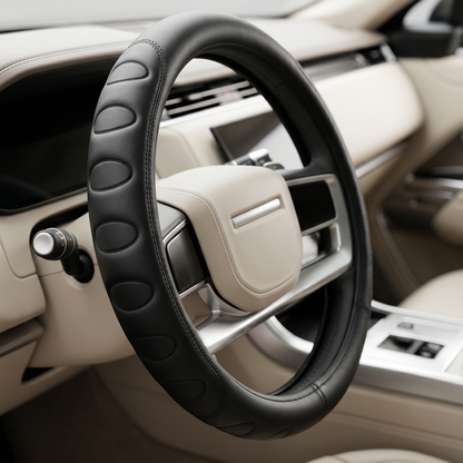 37cm Premium Leather Steering Wheel Cover
