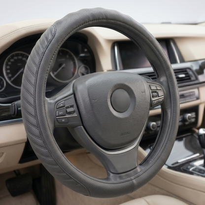 37cm Premium Leather Steering Wheel Cover