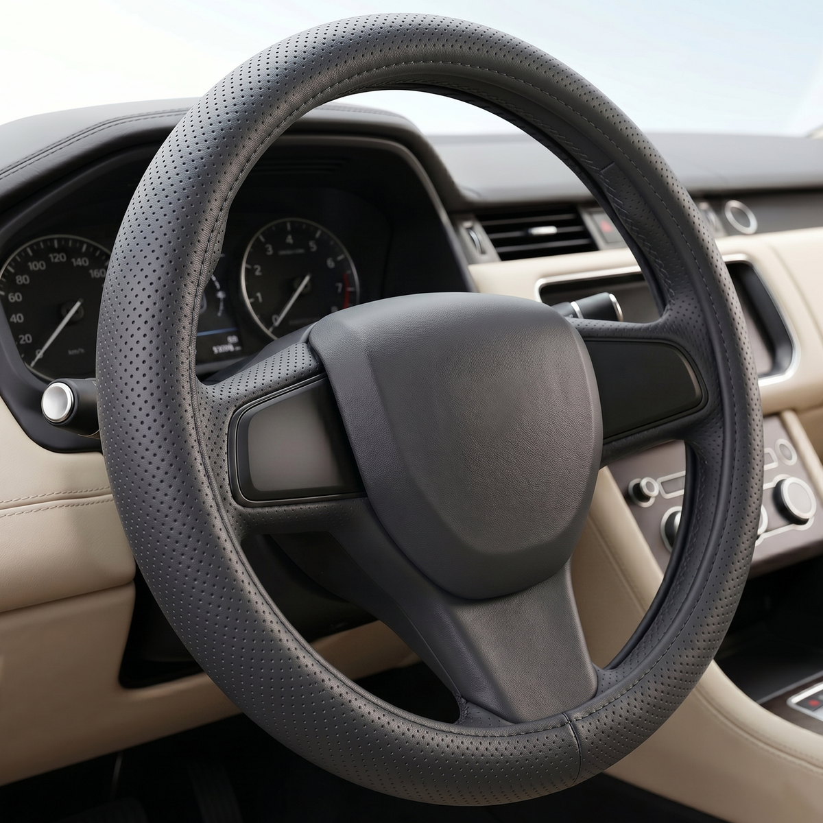 37cm Premium Leather Car Steering Cover