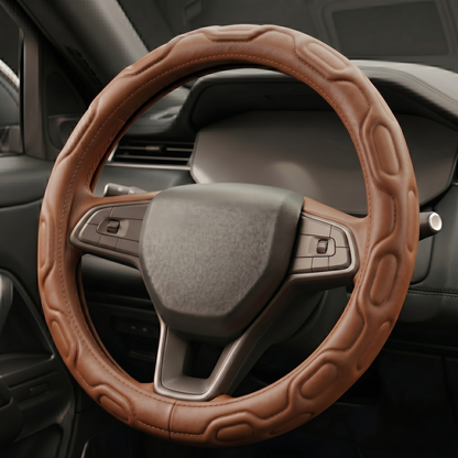 37cm Premium Leather Steering Wheel Cover