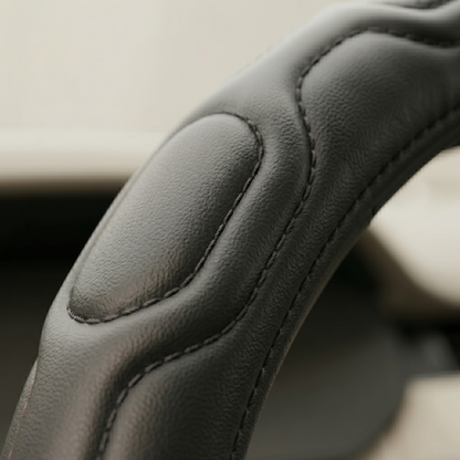 37cm Premium Leather Steering Wheel Cover