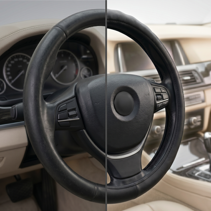 37cm Premium Leather Steering Wheel Cover