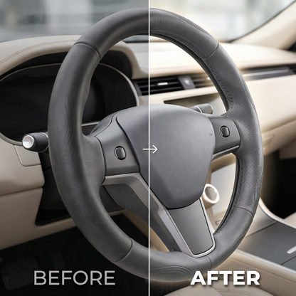 37cm Premium Leather Steering Wheel Cover