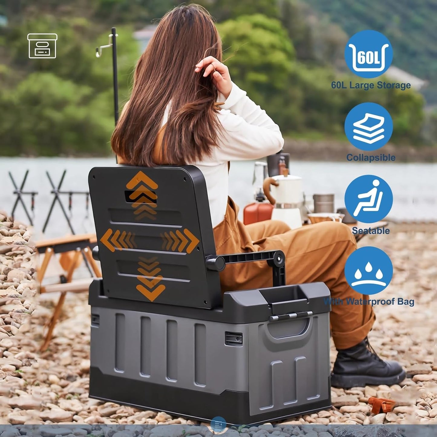 Trunk Organizer with Lid 60L