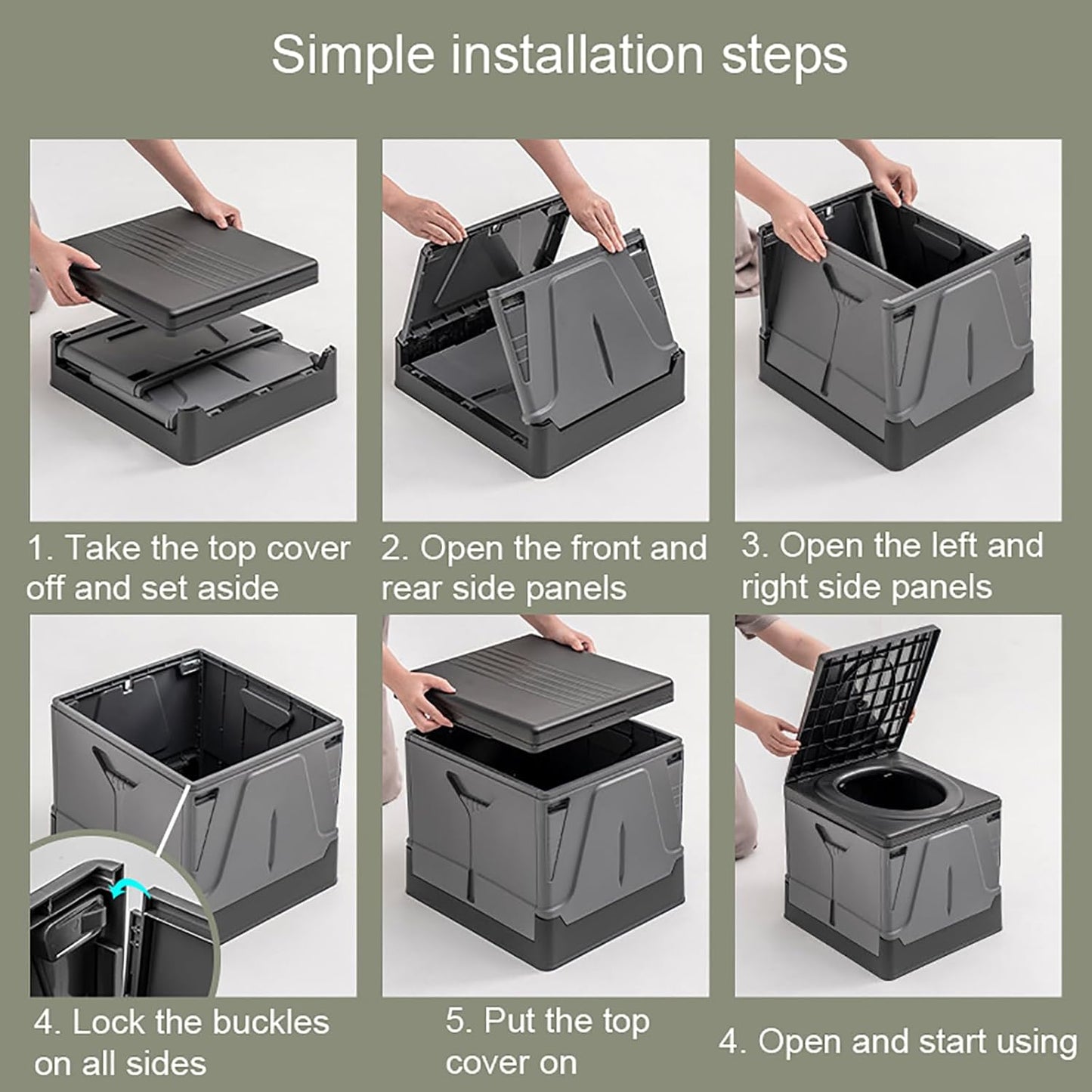 Foldable Camping Potty with Lid
