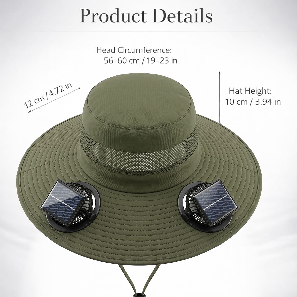 Solar Fan Sun Hat for UNISEX