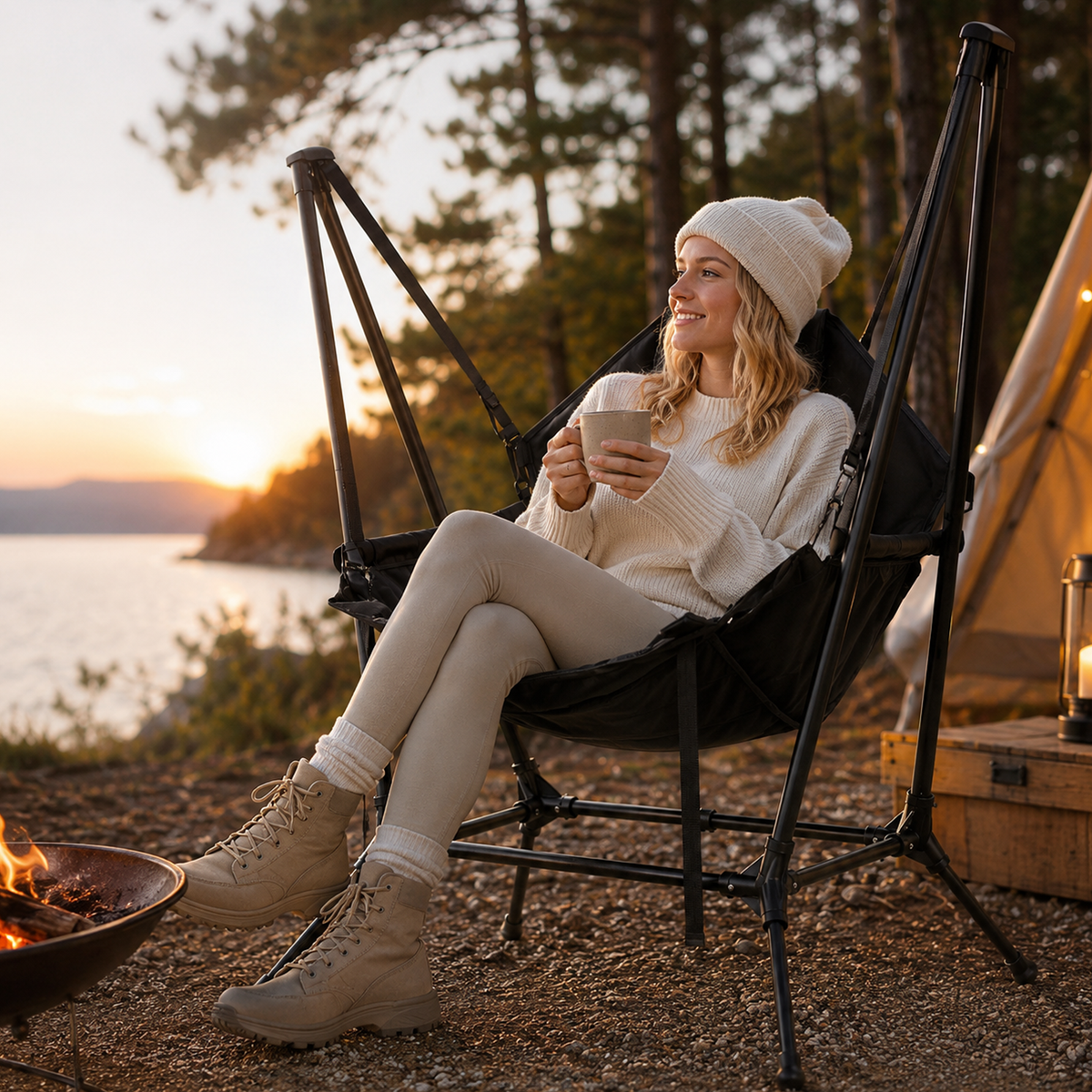 Folding Hammock Camping Swing Chair with Stand