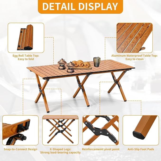 Folding Aluminum Camping Table - 60cm