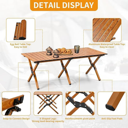 Folding Aluminum Camping Table - 60cm