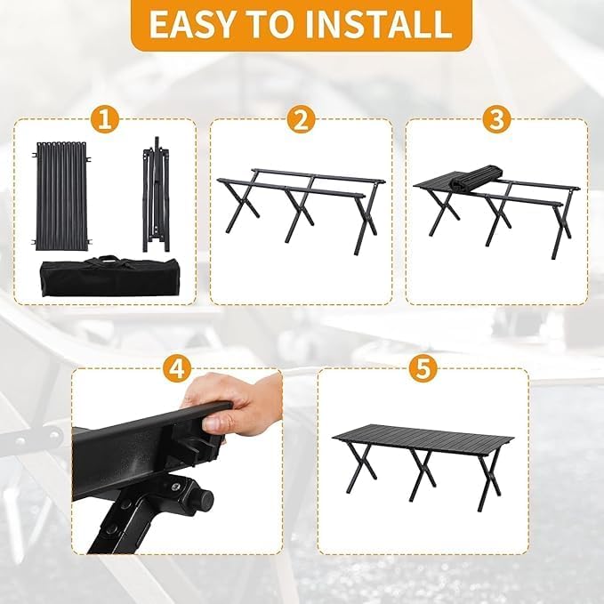 Folding Aluminum Camping Table - 90cm