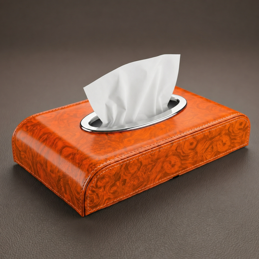 Tissue Box Holder with Wood Grain Texture