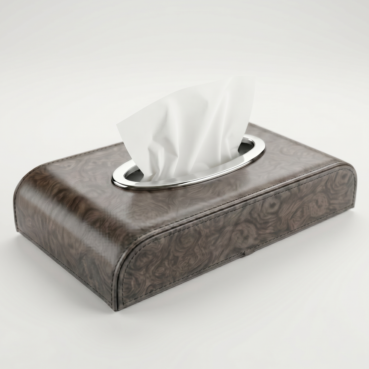 Tissue Box Holder with Wood Grain Texture