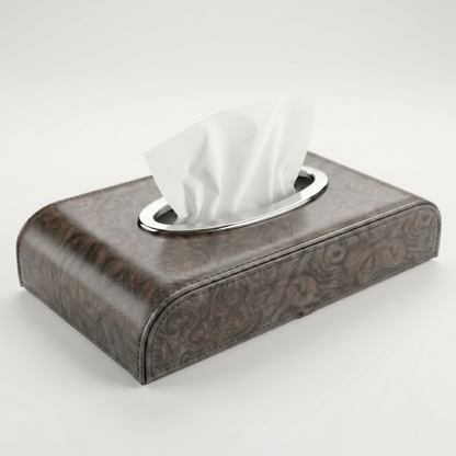 Tissue Box Holder with Wood Grain Texture