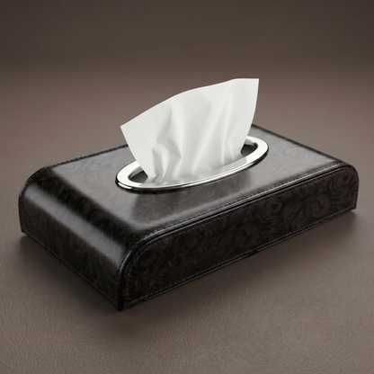 Tissue Box Holder with Wood Grain Texture
