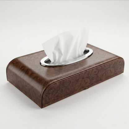 Tissue Box Holder with Wood Grain Texture