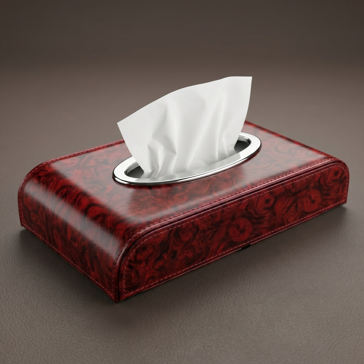 Tissue Box Holder with Wood Grain Texture