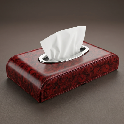Tissue Box Holder with Wood Grain Texture