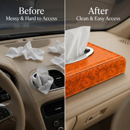 Tissue Box Holder with Wood Grain Texture
