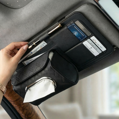 Car Sun Visor Organizer with Tissue Holder