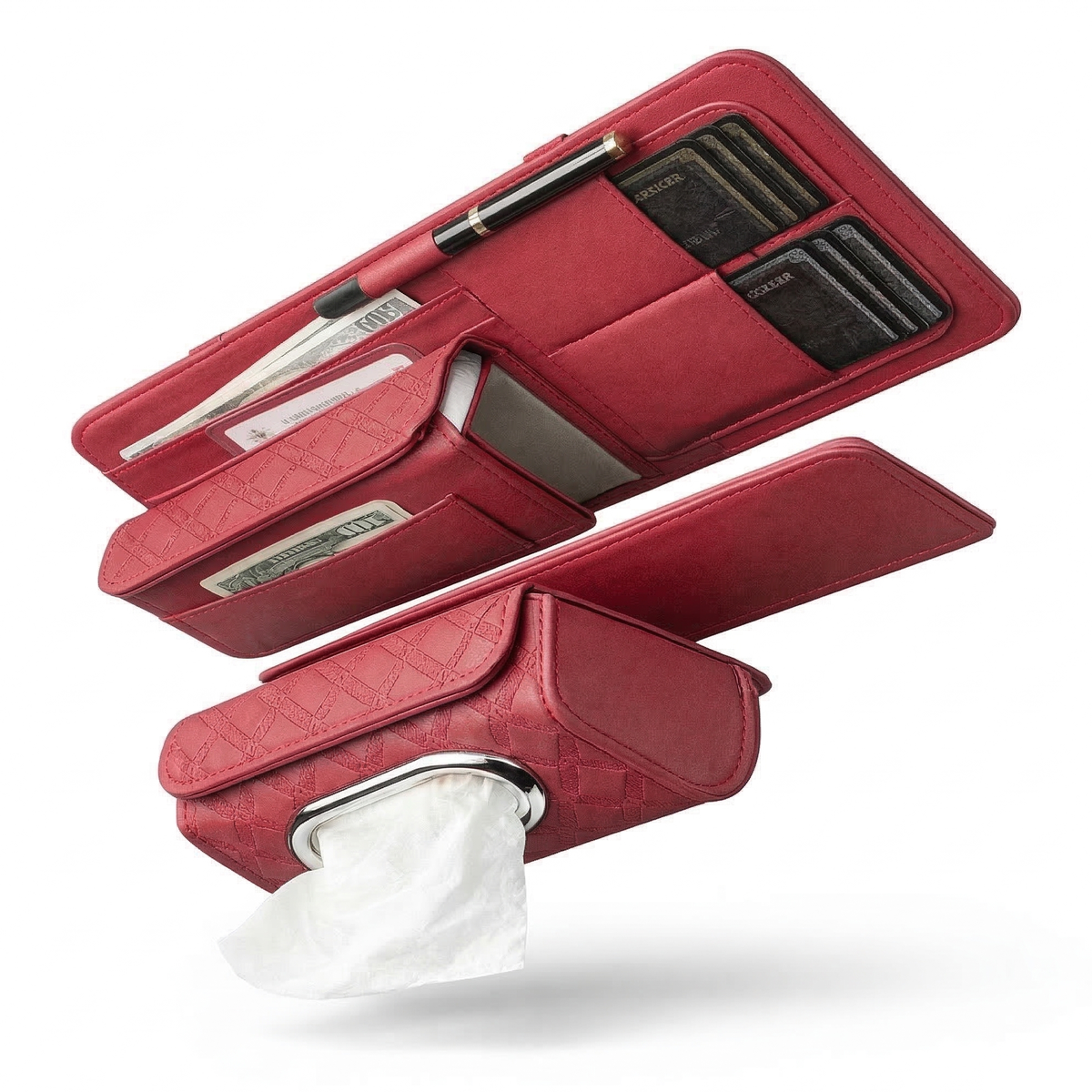 Car Sun Visor Organizer with Tissue Holder