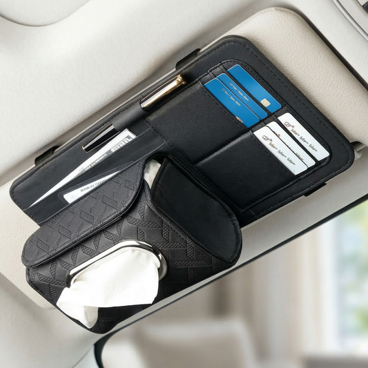 Car Sun Visor Organizer with Tissue Holder