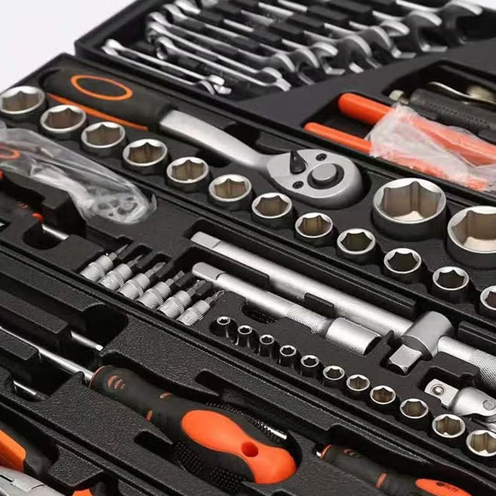 168Pcs Complete Tool Kit with Ratchet, Sockets, Screwdrivers, Spanners