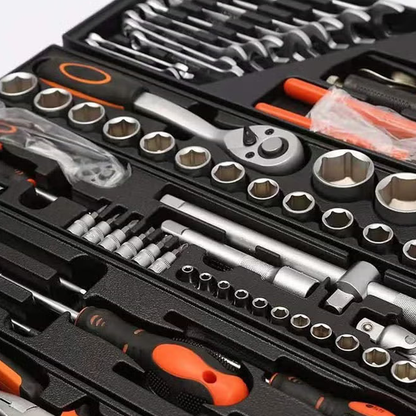 168Pcs Complete Tool Kit with Ratchet, Sockets, Screwdrivers, Spanners