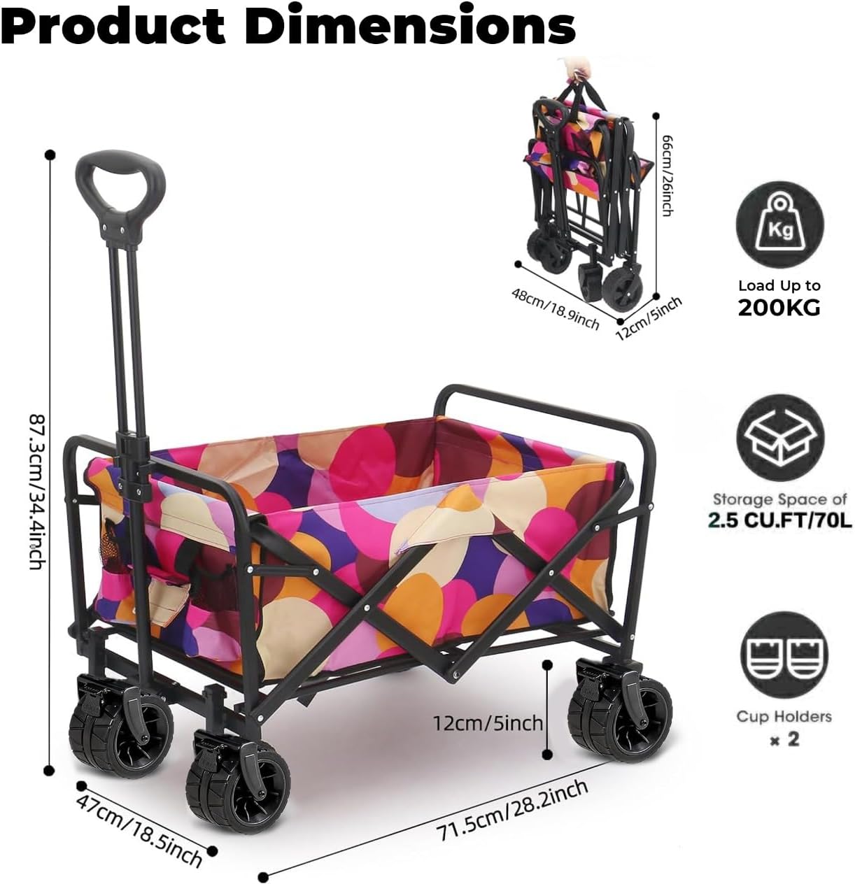 Collapsible Folding Camping Wagon, Trolley