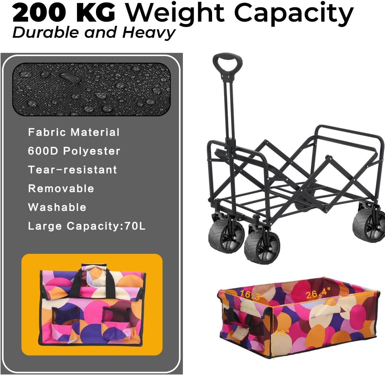 Collapsible Folding Camping Wagon, Trolley