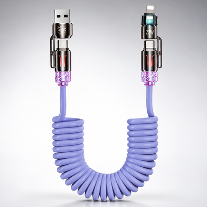 4-in-1 Fast Charging Cable 240W USB-A to Type-C/Lightning