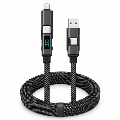 100W, USB-A to USB-C Fast Charging Cable with LED Display