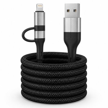 4-in-1 Fast Charging Cable USB A to USB C & Lightning