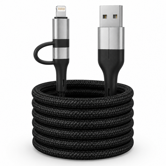 4-in-1 Fast Charging Cable USB A to USB C & Lightning