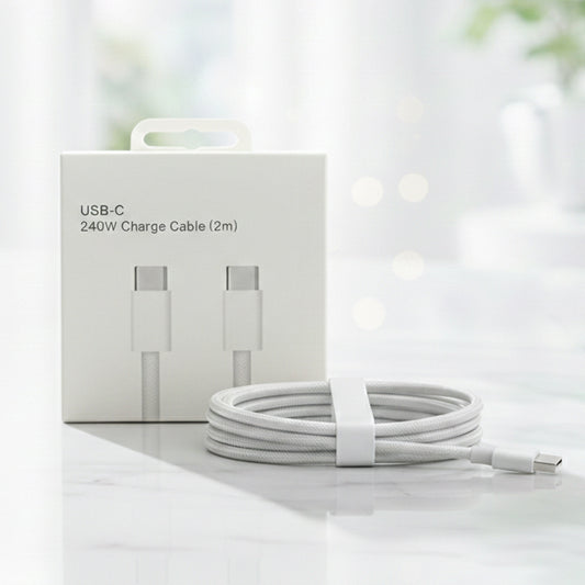 Set of 2, 240W 2M USB Type C to Type C Fast Charging Cable