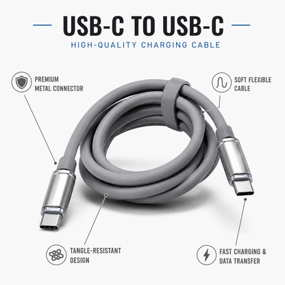 USB C to USB C Fast Charging Cable with Storage Box