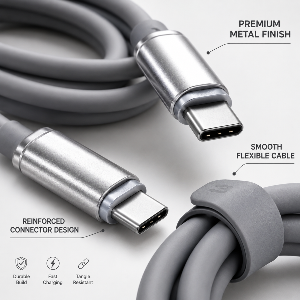 USB C to USB C Fast Charging Cable with Storage Box