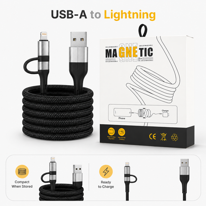4-in-1 Fast Charging Cable USB A to USB C & Lightning