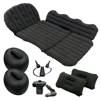 Inflatable Car Air Mattress with Headrest, Pump & 2 Air Pillows
