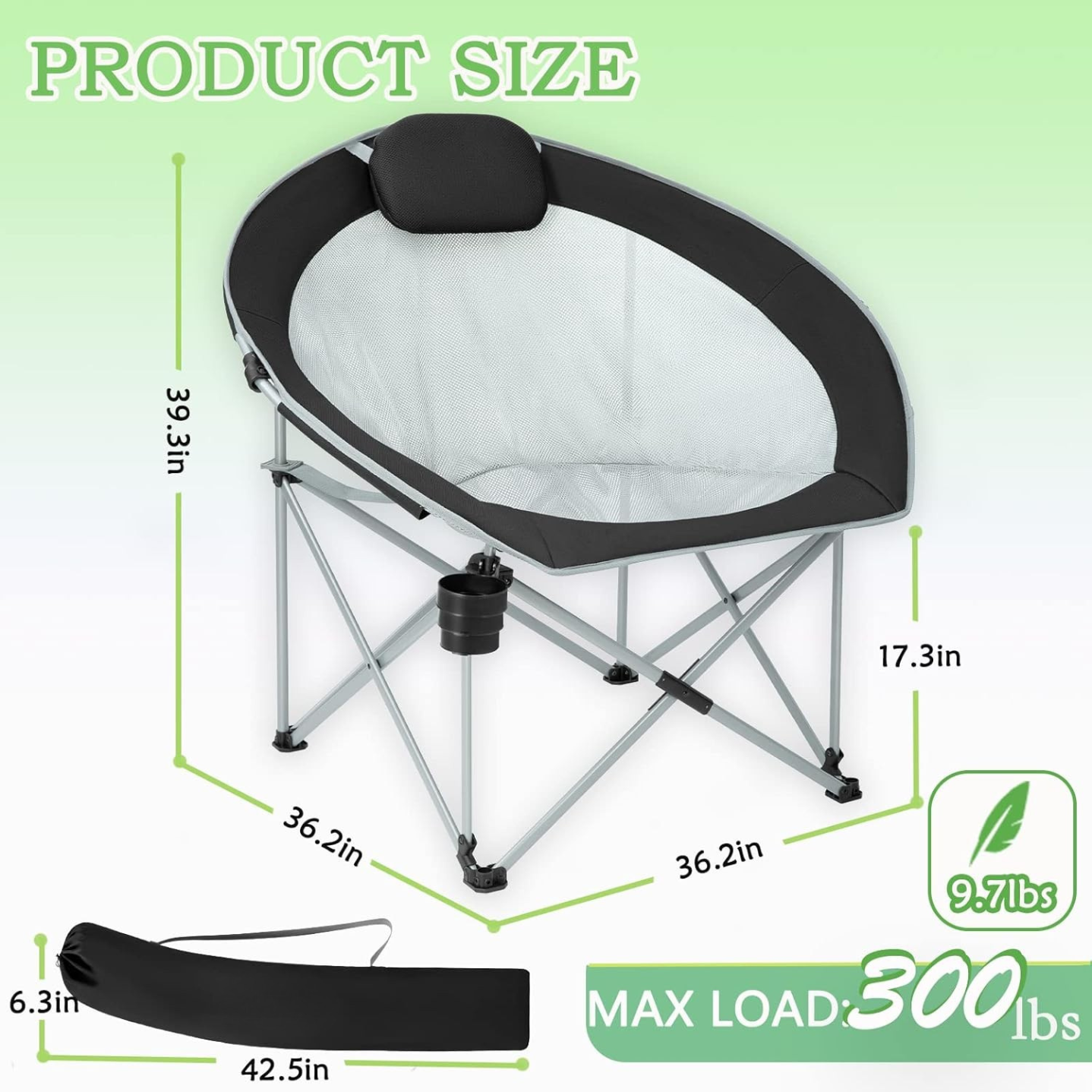 Portable Foldable Moon Camping Chair