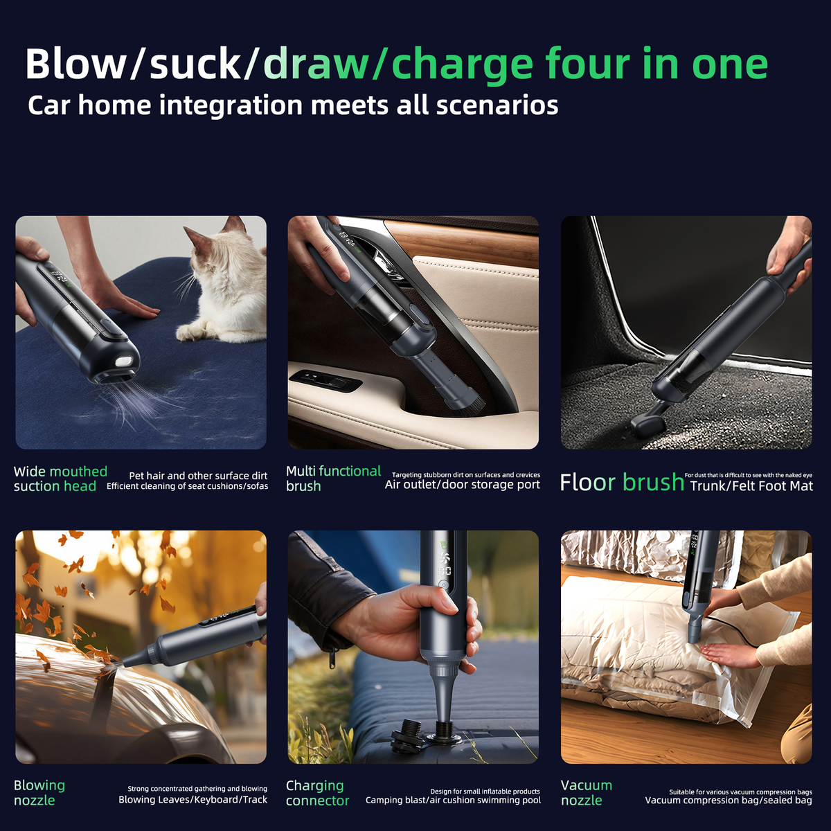 Portable Mini Vacuum Cleaner Cordless & Air Blower