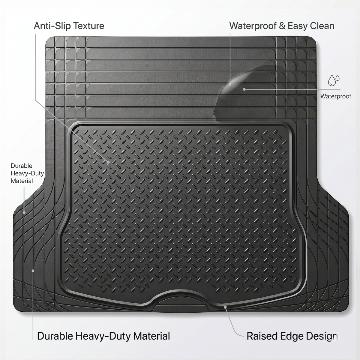 Rubber Cargo Car Trunk Mat